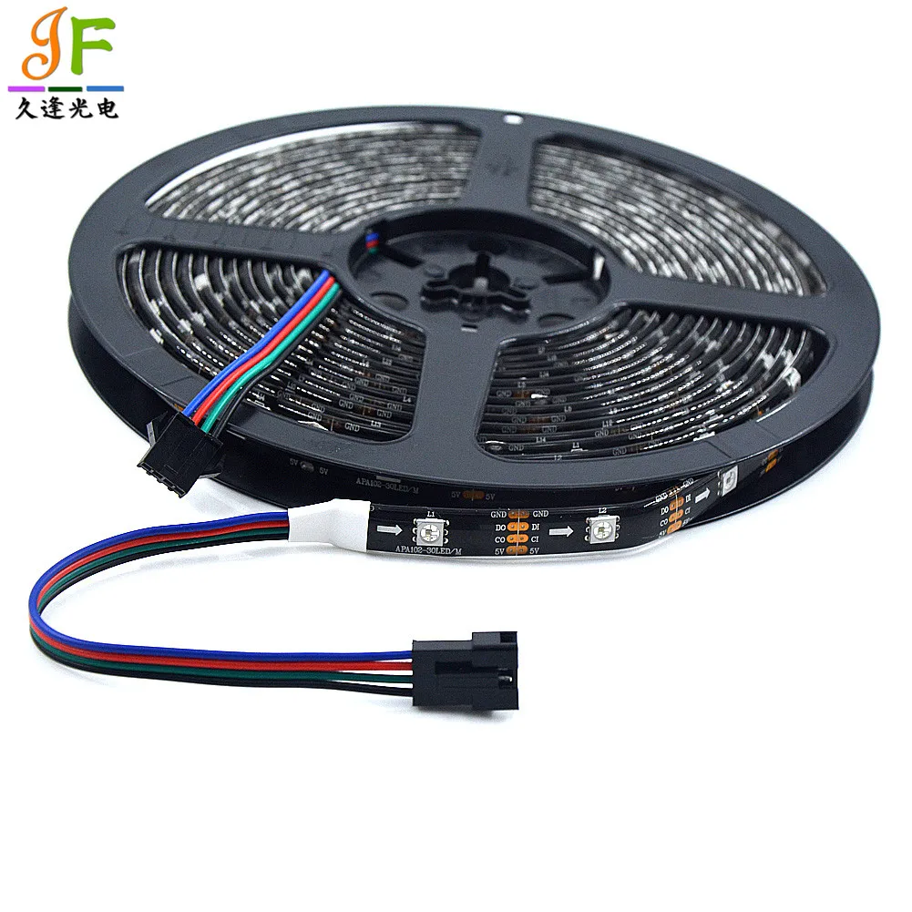 Новинка 1 м/5 м APA107 Светодиодные ленты RGB пикселей Лента светильник 5V 5050 SMD