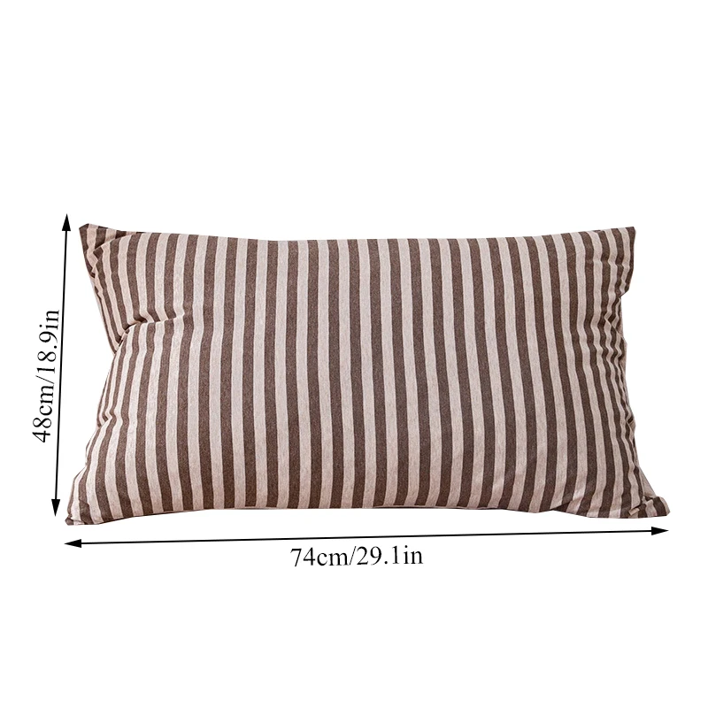 

Comfortable Simplicity Striped Pillowcase Modern Home Textile Products Convenient Japanese Style Lattice Soft Cotton Pillowcase