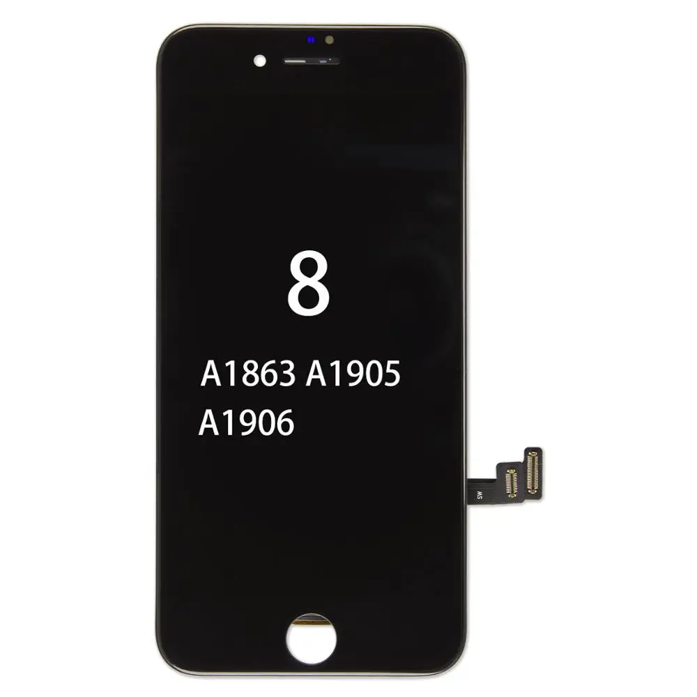 for iPhone 8 Black Черный/белый класс AAA+ ЖК-дисплей для iPhone 5 5S 6 6 S 7 3D сенсорный дигитайзер сборка экрана Ecran Замена+ закаленное стекло - Цвет: for iPhone 8 Black