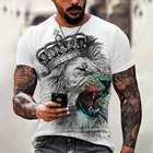 Футболка мужская с коротким рукавом, модная рубашка с принтом тигра и животного, повседневная смешная футболка в уличном стиле, в стиле Харадзюку, для дома, на лето