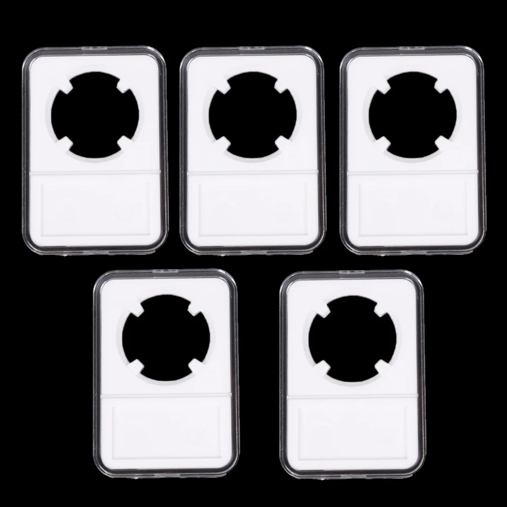 

5 PCS PLASTIC COIN DISPLAY CASE Slab Holder/STORAGE BOX PROTECTIVE COVER
