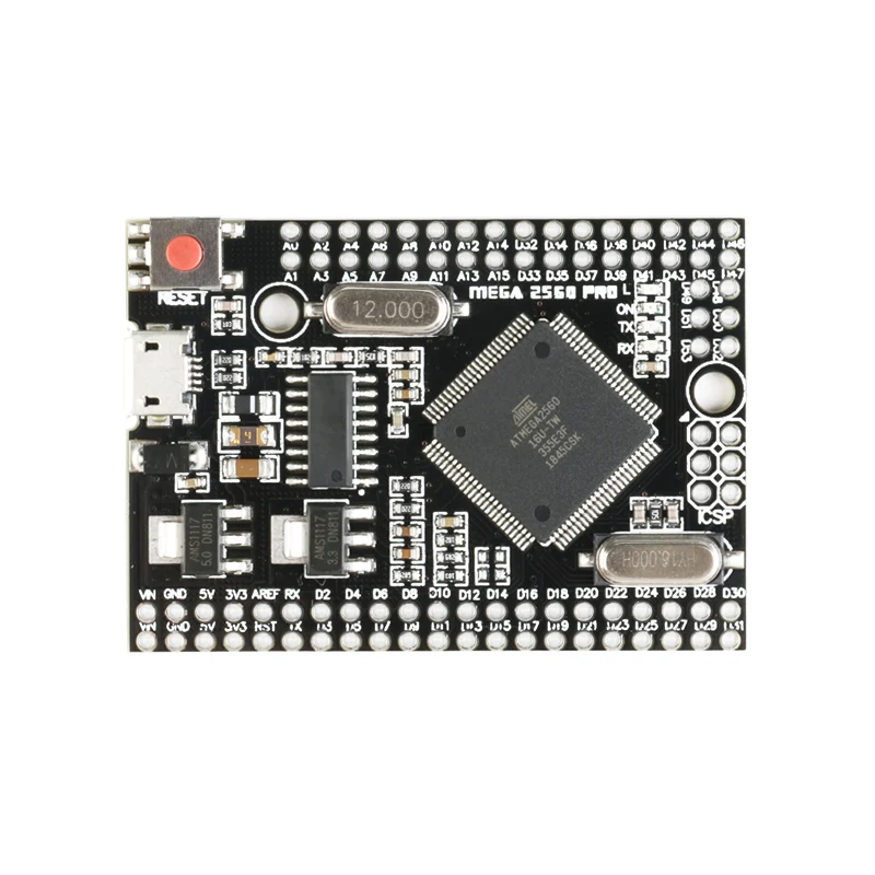 Микросхема с штыревыми разъемами Micro Usb MEGA 2560 PRO Embed CH340G/ATMEGA2560-16AU Chip совместимая
