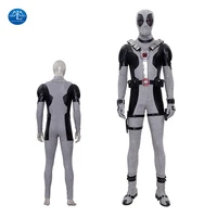 manluyunxiao deadpool cosplay costume grey deadpool jumpsuit custom made wade outfit halloween adult men gray bodysuit