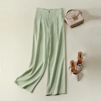 2021 new spring women pants casual high waist women casual long pants female trousers outwear pure color stright pants
