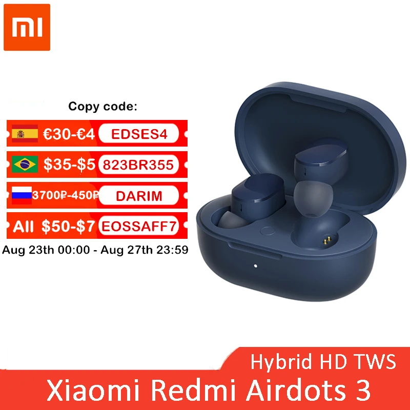 

In Stock Xiaomi Redmi AirDots 3 Wireless Earphones Bluetooth 5.2 aptX Adaptive Stereo Bass With Mic Handsfree TWS Earbuds