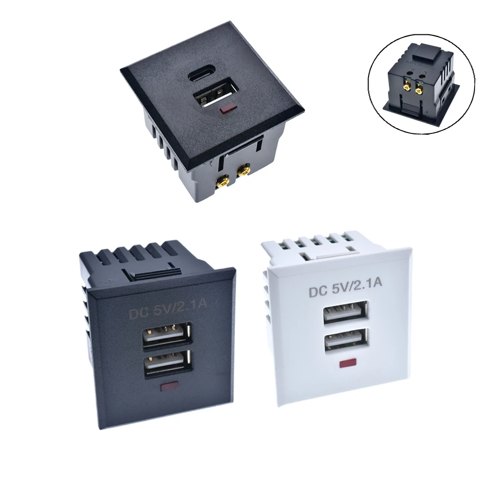 

Snap-in Embedded USB & Type C / Dual USB Charging Outlet Module For Table Socket 2.1A Maximum With LED Indicator