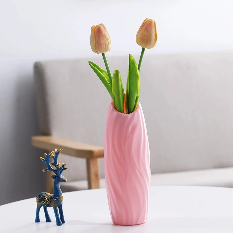 Vase Decoration Home Flower Pot For Living Room Shatterproof Nordic Decor Imitation Ceramic | Дом и сад