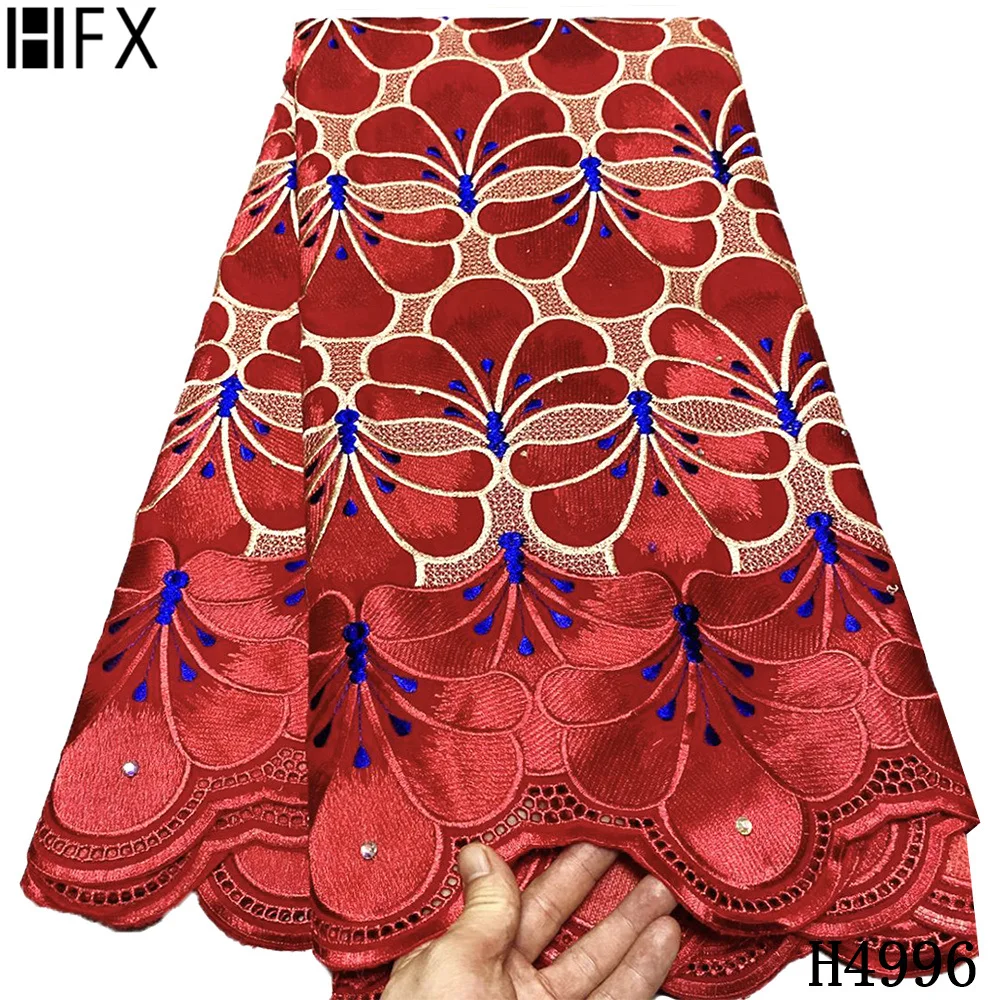 

HFX Lace Fabric High Quality Swiss Voile Luxury African Lace Fabric 5 yards 100% Cotton Fabric Swiss Voile Lace in Switzerland
