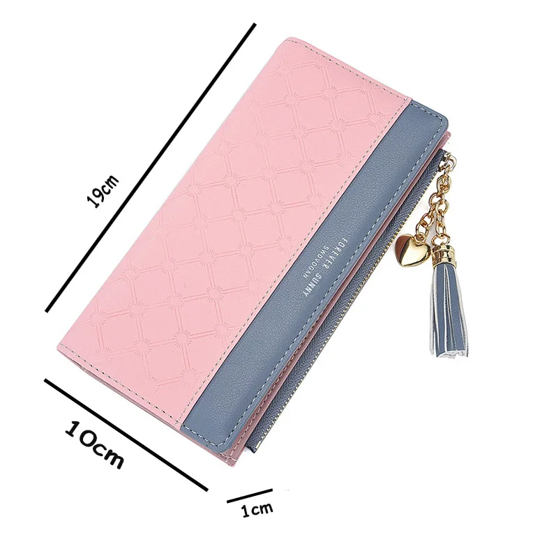 Роскошный кожаный кошелек Женский держатель для карт на молнии с кармашком