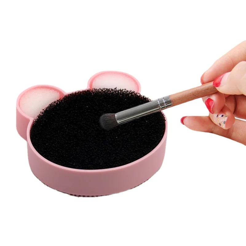 

Silicone beauty brush scrubbing egg Mickey bear shape makeup tool scrubbing pad make-up brush cleaning pad