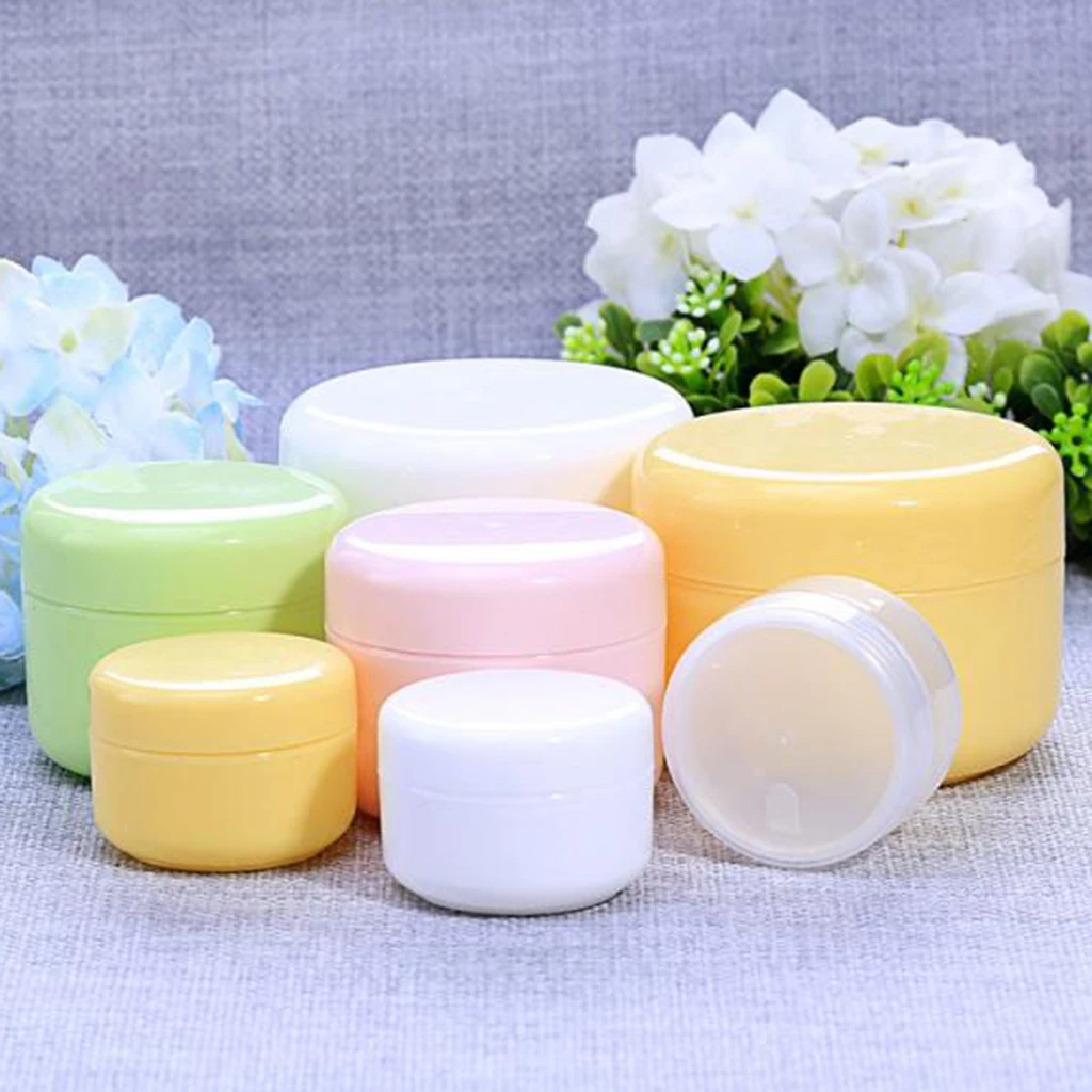 10pcs Empty Jars with Lids Refillable BPA-Free Plastic Container - Round Makeup Containers for Cosmetic 20/50/100g | Красота и