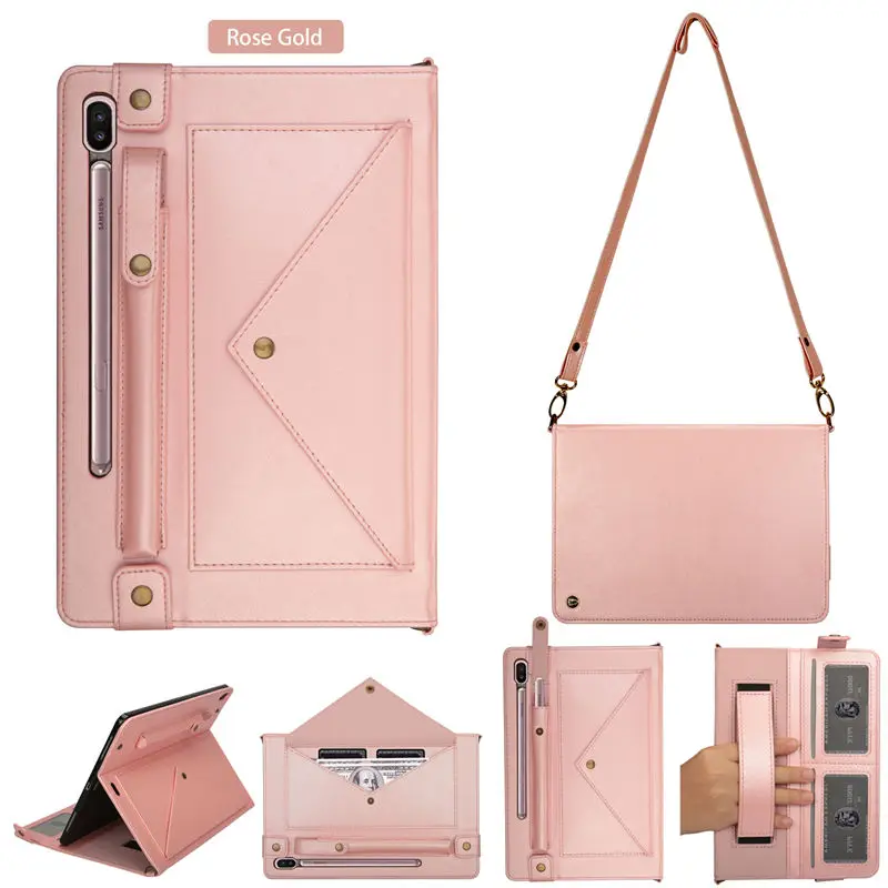 Rose gold Чехол-конверт для Samsung Galaxy Tab S6 10,5 SM-T860 SM-T865 T860 10," чехол Funda с держателем для карандашей+ подарок - Цвет: Rose gold