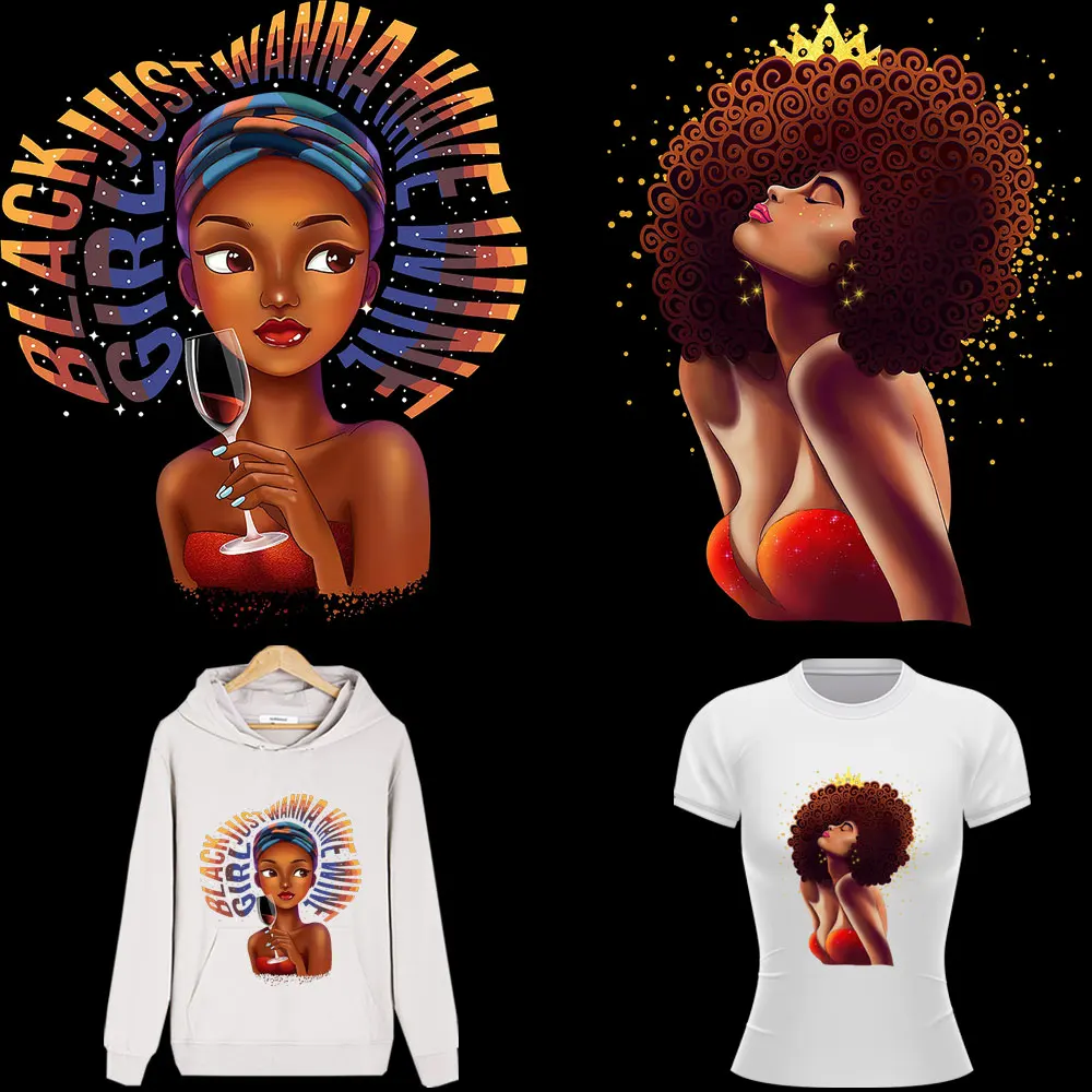 Наклейки с помощью утюга для одежды наклейки черные африканские полосы женщин и