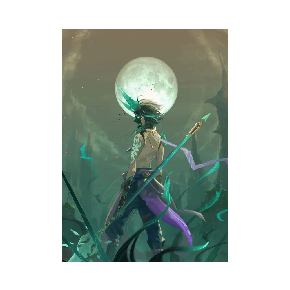 

Teen room decoration game anime figure poster genshin impact wall art print high definition quality modern nordic canvas picture
