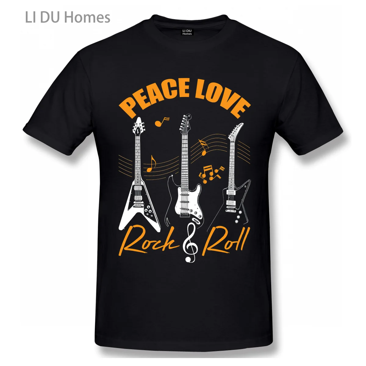 

Guitar Player Peace & Love Rock And Roll T Shirt Oversize Cotton Tshirts Short Sleeve Streetwear T-shirts Tee Tops