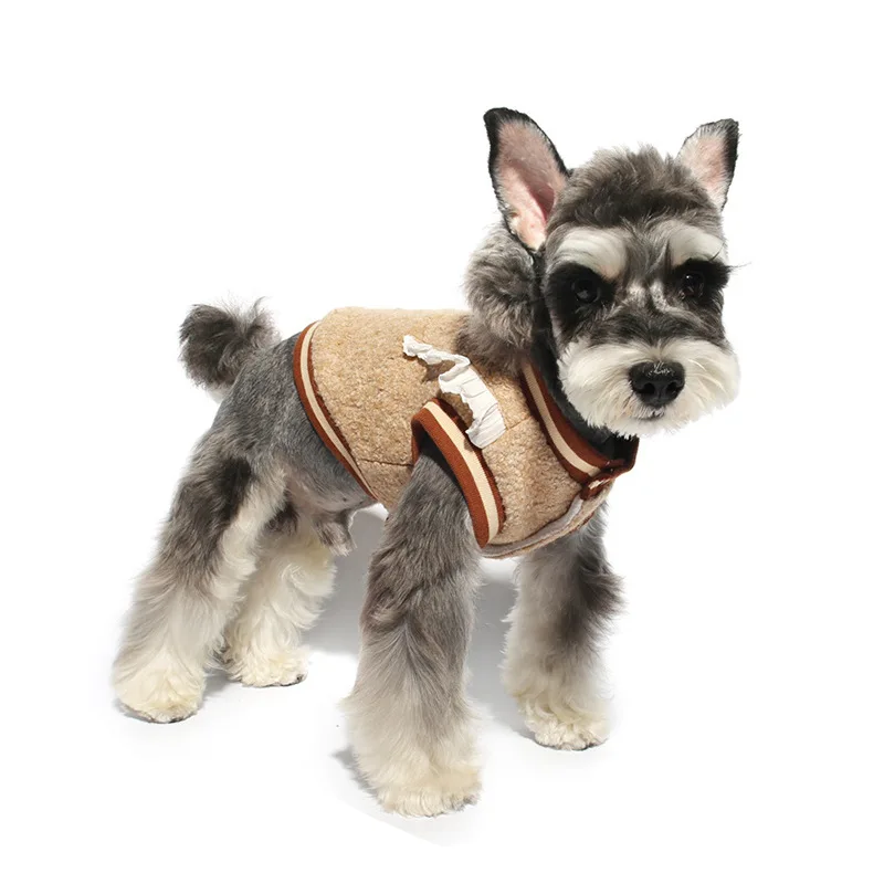 

New pet clothes dog baseball uniform sweater Teddy small dog clothes Chihuahua Schnauzer lining dog shirt warm puppy jacket coat