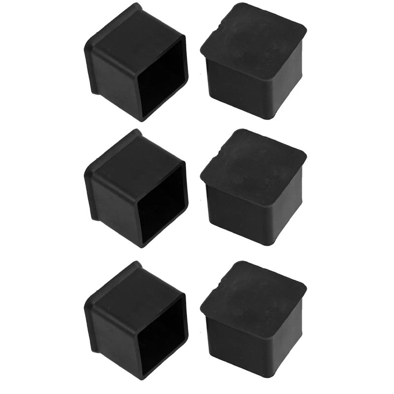 

30 Pcs 1 x 1 Inch Furniture Square Rubber Foot Covers Protectors Black
