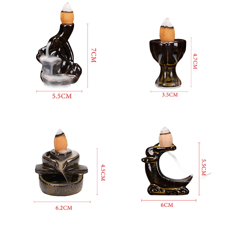 Водопад Курильница с обратным потоком Керамический держатель для благовоний