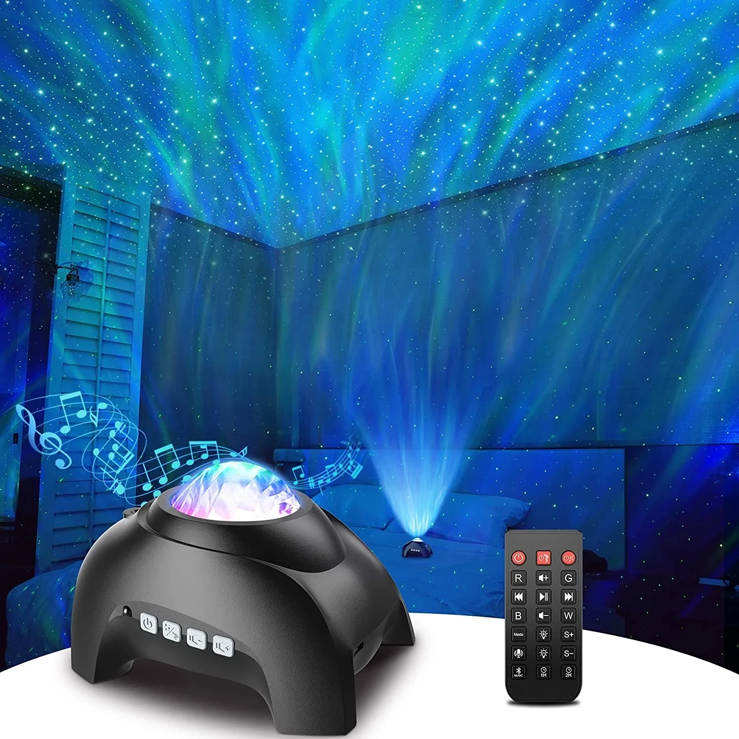 

LED Star Galaxy Projector Starry Sky Night Light For Bedroom Northern Lights Aurora Laser Projector Lamp Music Bluetooth Speaker