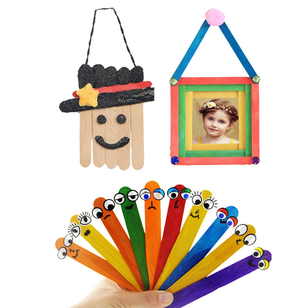 

50 шт. дети красочные деревянные DIY мороженного палочки ручной работы художественная на палочке Инструменты для тортов закладки игрушки руч...