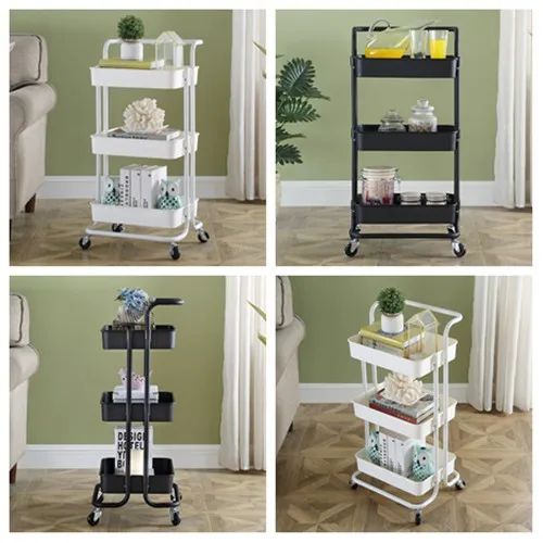 Полка органайзер для хранения на колесиках 3 уровня|Подставки и стеллажи| |