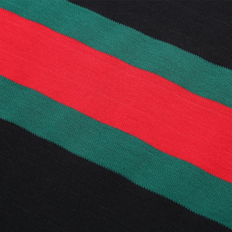 

Summer 2021 new men's fattening plus size round neck stripe color matching short sleeve T-shirt