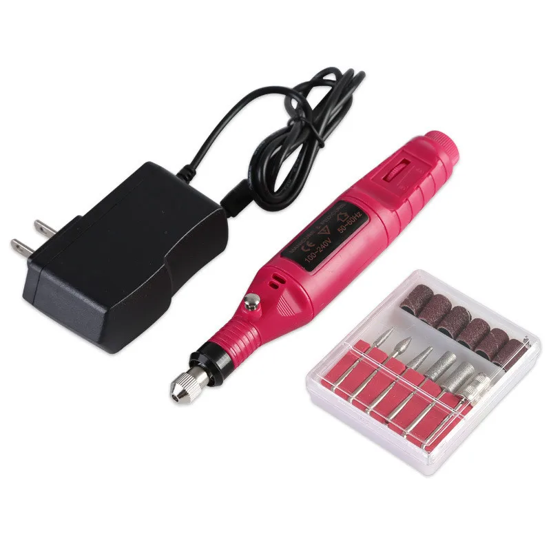 

1set Nail Electric Machine Drill Kit Usb Charging Manicure Machine Pedicure 6 Bits Sanding Buffer Nail File Nail Art Pen#DG4