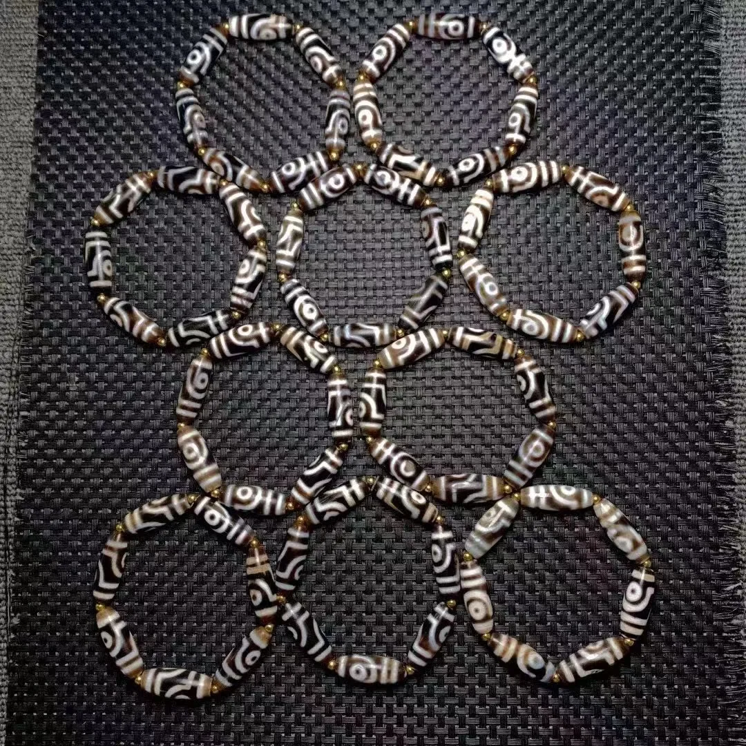 

10pcs/lot jewlery braccialetti bileklik erkek bransoletka damska Tibet natural agate high quality wholesale Infiltration Dzi