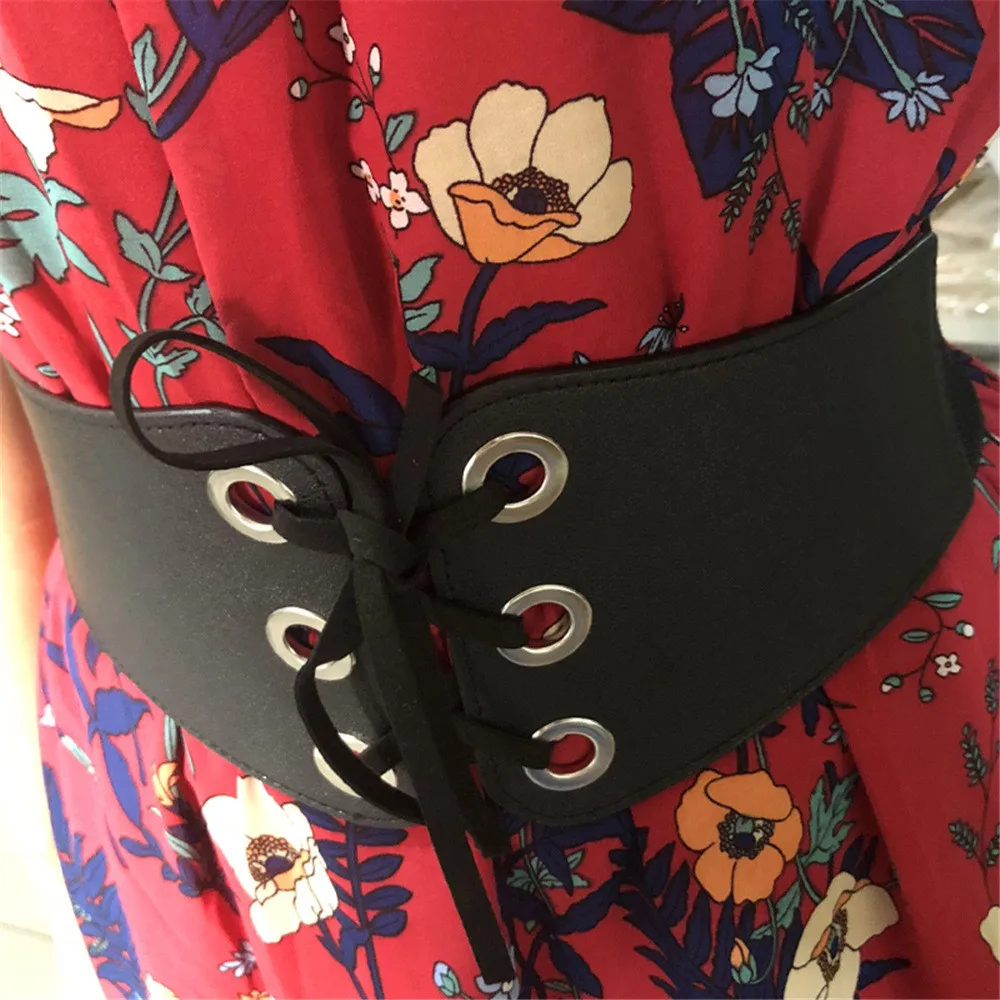 Женский пояс Ретро стиль бандаж широкий кожа эластичный обтягивающий тонкая