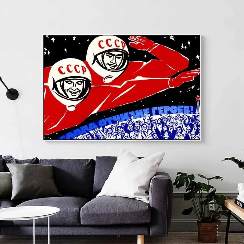 Винтажная Картина на холсте СССР Сталин плакаты и принты в русском космосе