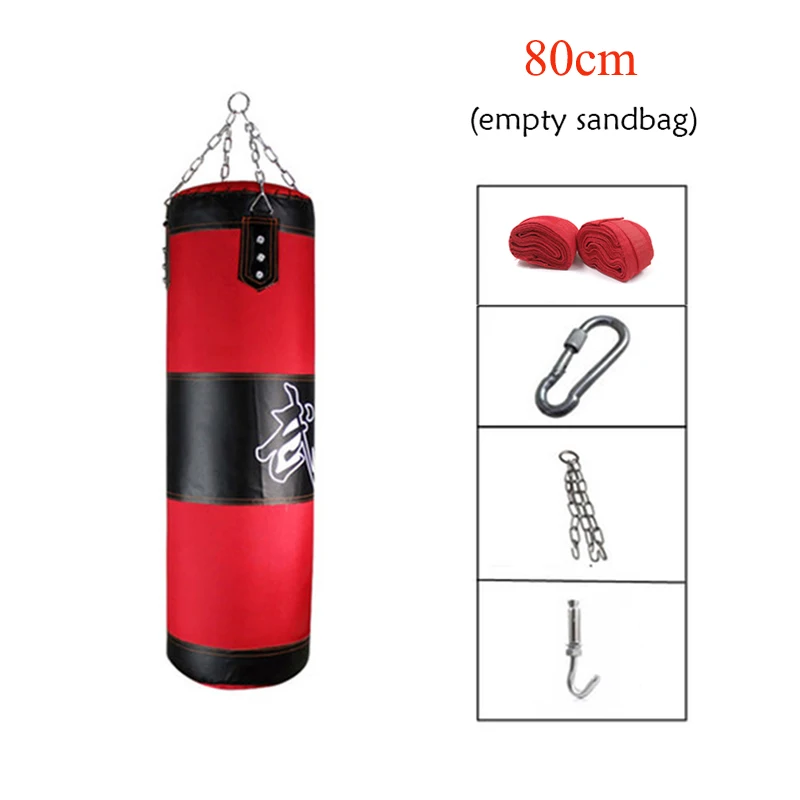 80cm-handwraps 60 см-150 см боксерская сумка для тренировок фитнес ММА боксерская сумка спортивная кикбоксерская сумка с песком Муай Тай боксер Тренировочный Набор пустой - Цвет: 80cm-handwraps