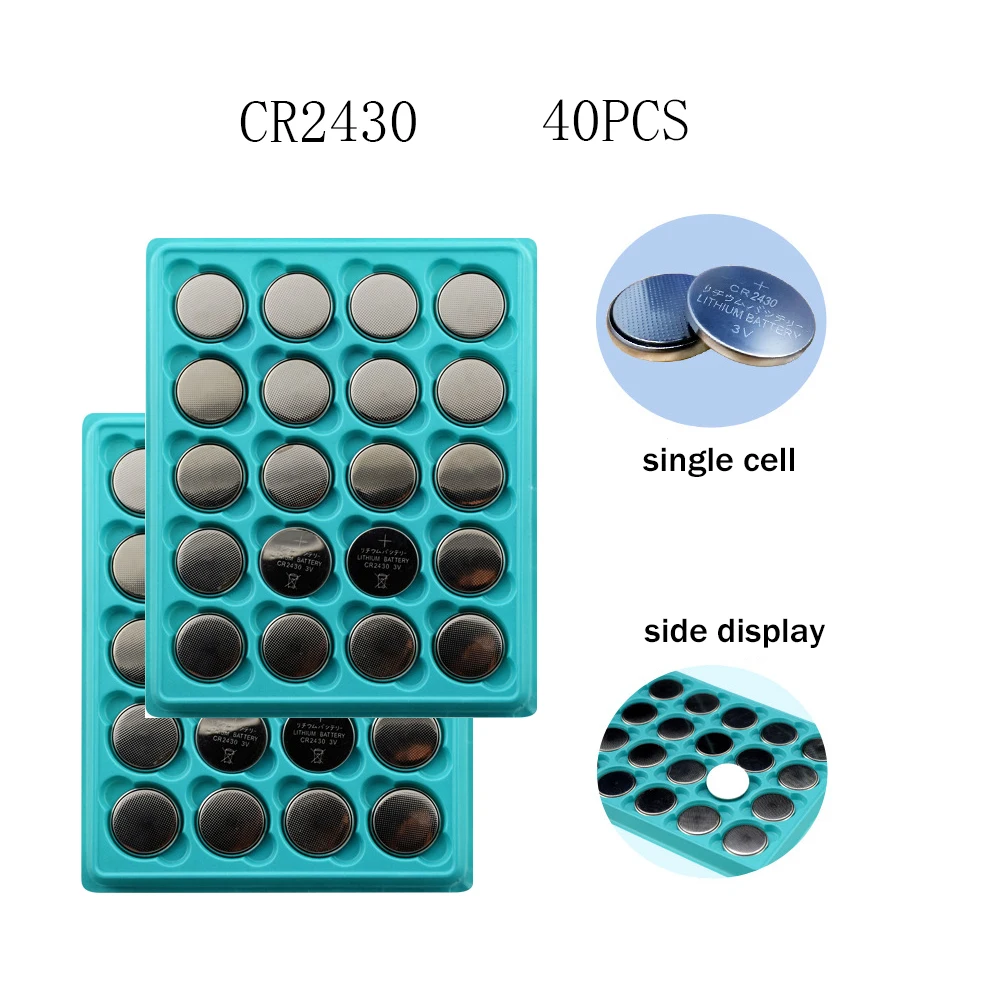 

CR2430 40 шт. 270 мАч кнопочные батареи, литиевая батарея 3 в CR 2430 DL2430 BR2430 KL2430 для часов, электронных игрушек, пультов дистанционного управления
