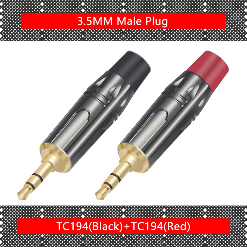 20 шт. шаг Тип 3,5 стерео штекер разъем микрофон аудио Conector сборка Gunmetal покрытием черный и красный