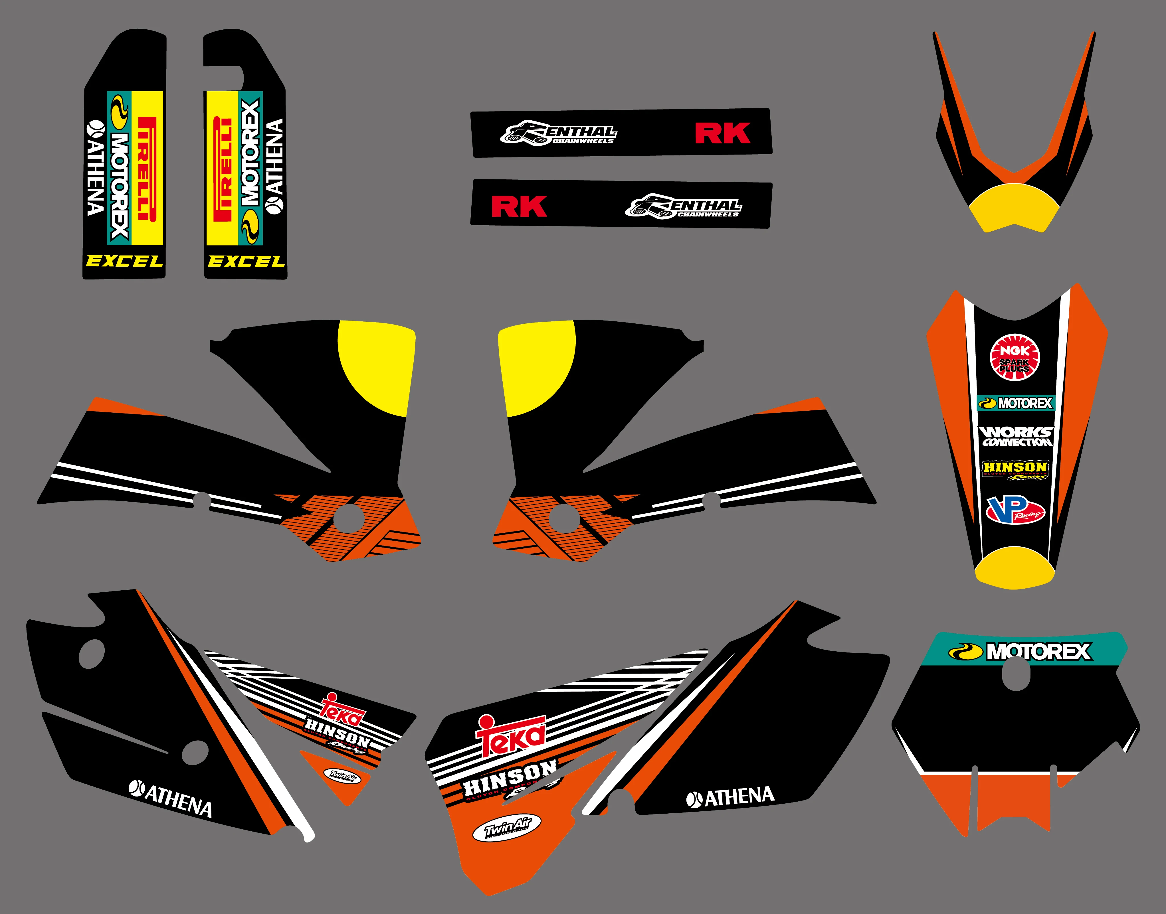 Новая команда Графика наклейки Стикеры для KTM SX 125 200 250 300 450 525 2003-2004 мотоцикл