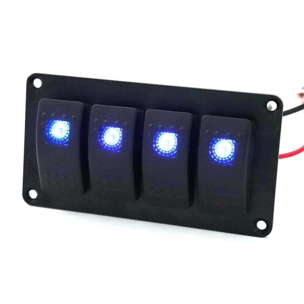

Rocker Switch Panel Universal Car Marine Waterproof LED Toggle Switch Panel Car Marine Boat Rocker Switch Panel