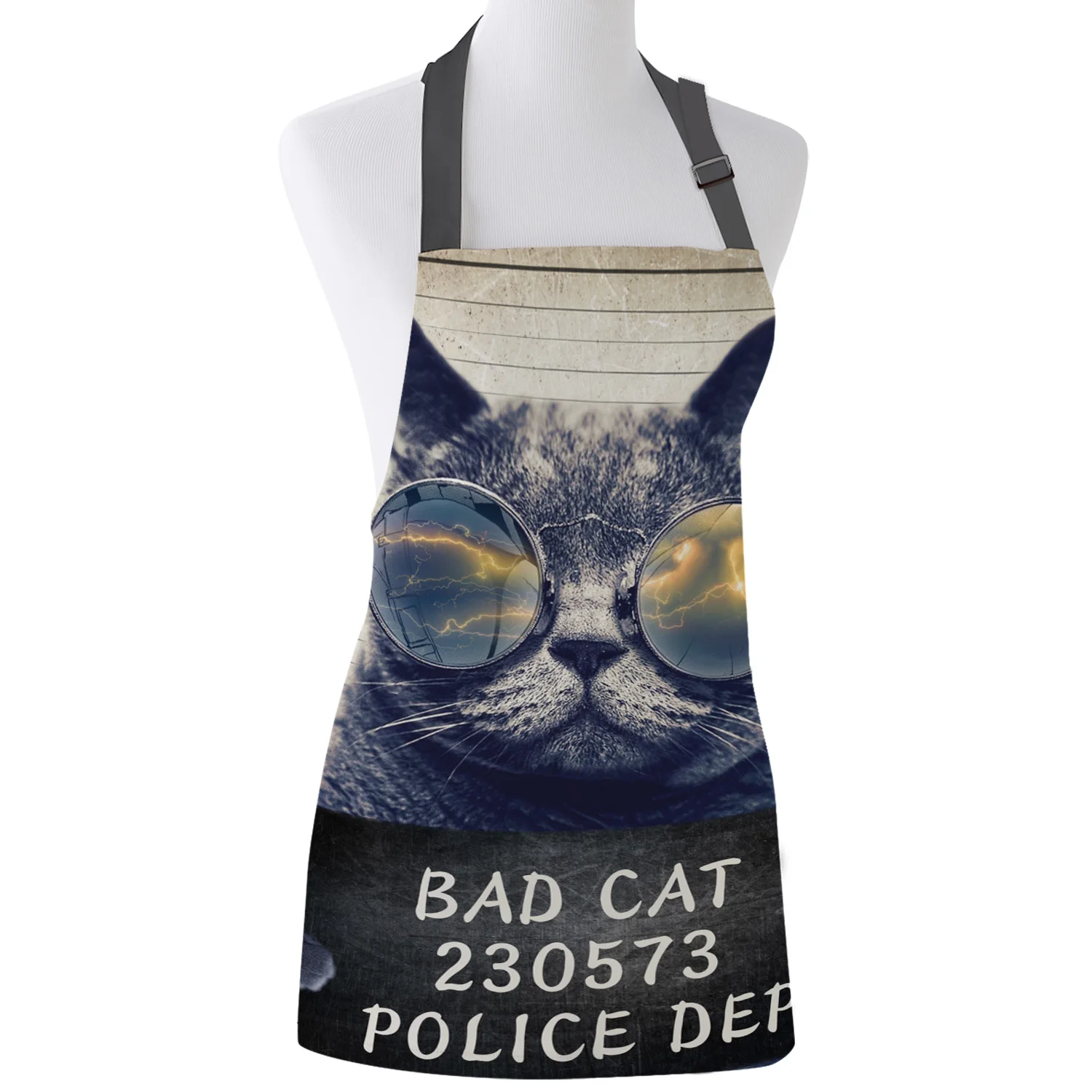 

Кухонный Фартук в стиле ретро с изображением плохой кошки, британский Bobtail, фартуки из парусины для женщин, для приготовления пищи, для ресто...