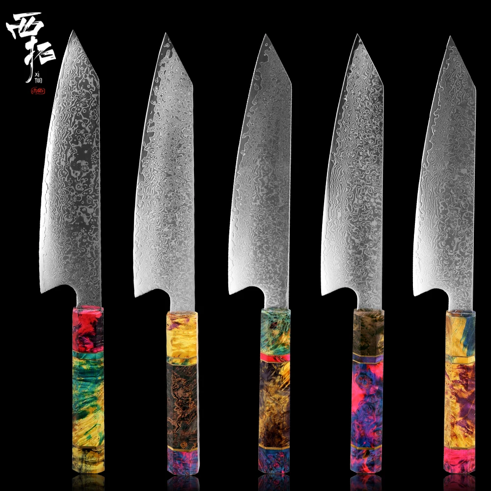 XITUO 8 дюймов дамасский поварской нож японский кухонный нож острый нож Gyuto ломтик нож сантоку кирицуке восьмиугольная Ручка инструмент для приготовления пищи