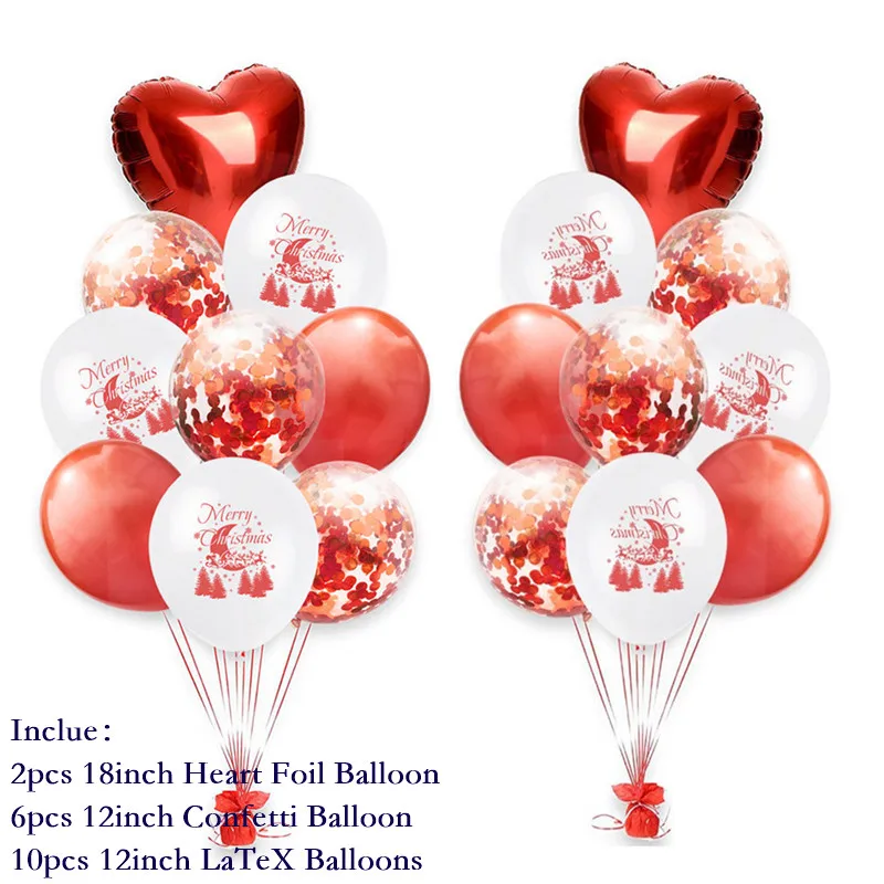 1set Happy New Year Red Green Confetti Balloons Merry Christmas Balloon Helium Balls Birthday Wedding Party Decorations Supplies - Цвет: Оливковый