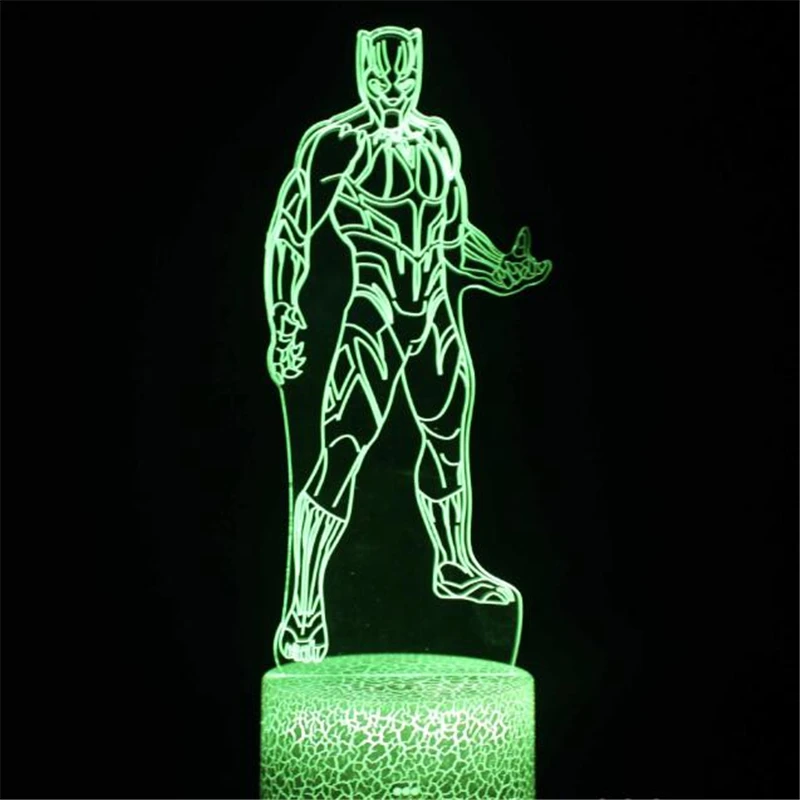 С принтами &quotMarvel&quot &quotМстители&quot 3D ночника черный пантера акриловый