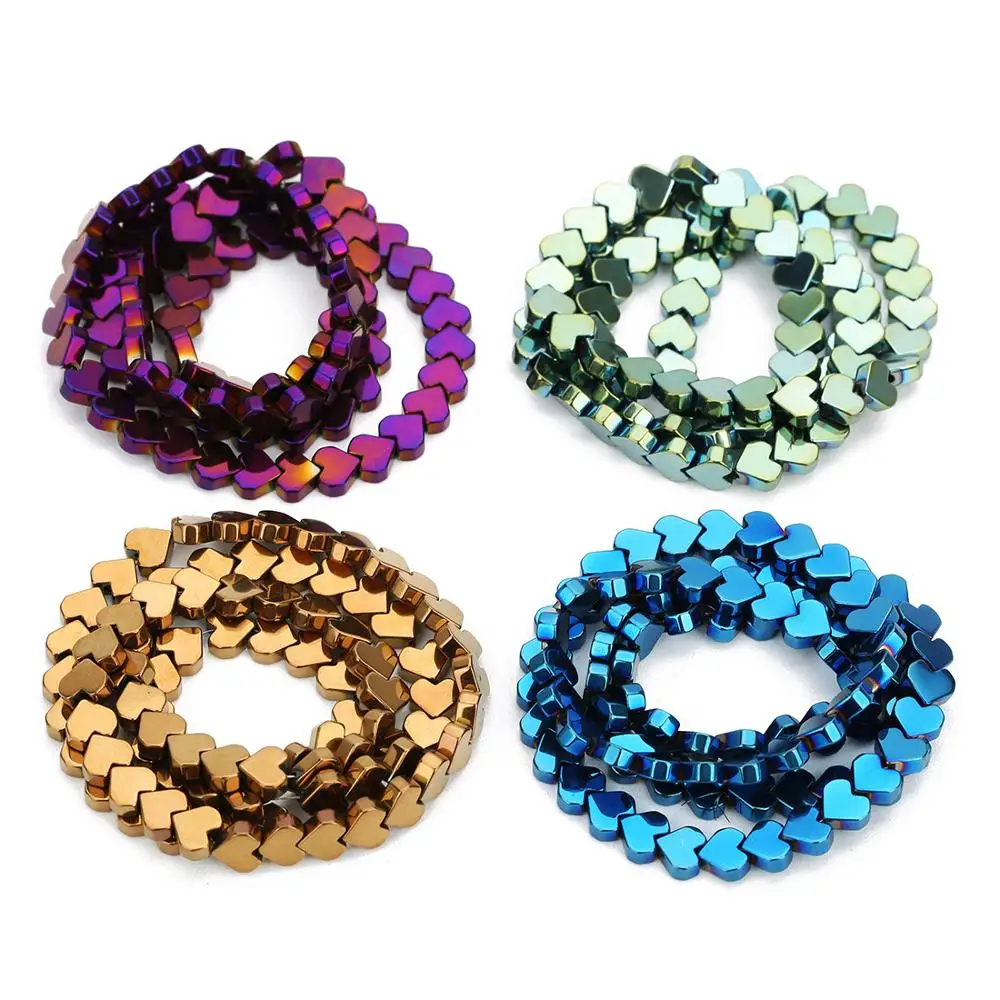 Натуральный камень Бусины сверкающие 4/6/8 мм Сердце Форма гематитовые бусины для