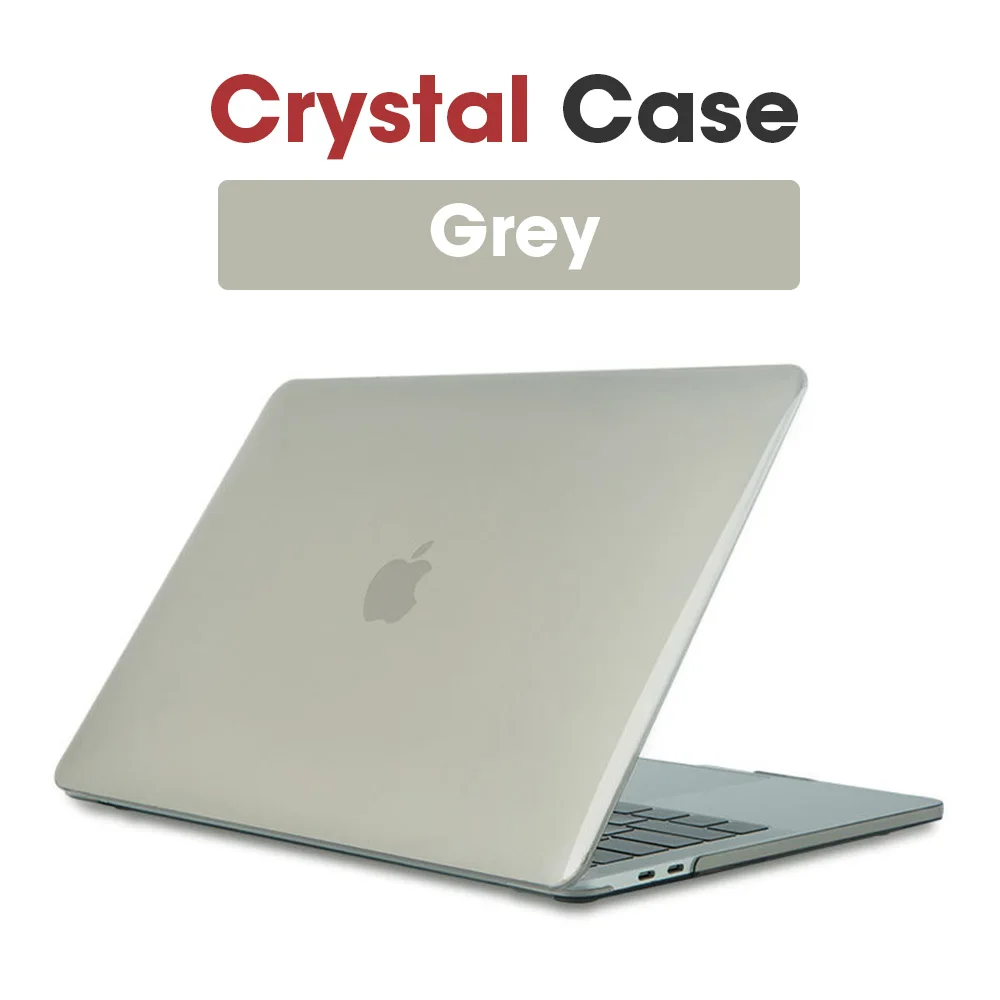Чехол для ноутбука Apple Macbook Mac book Air Pro retina, новинка, сенсорная панель 11, 12, 13, 15 дюймов, Жесткий Чехол для ноутбука, чехол 13,3, чехол - Цвет: Crystal Grey