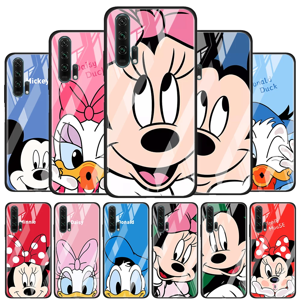 

Mickey Minnie Couple for Honor 30 20 10 9X Pro Plus Lite 8X Huawei Y8P Y6P Y5P Y9 Y7 Y6 2019 Tempered Glass Phone Case