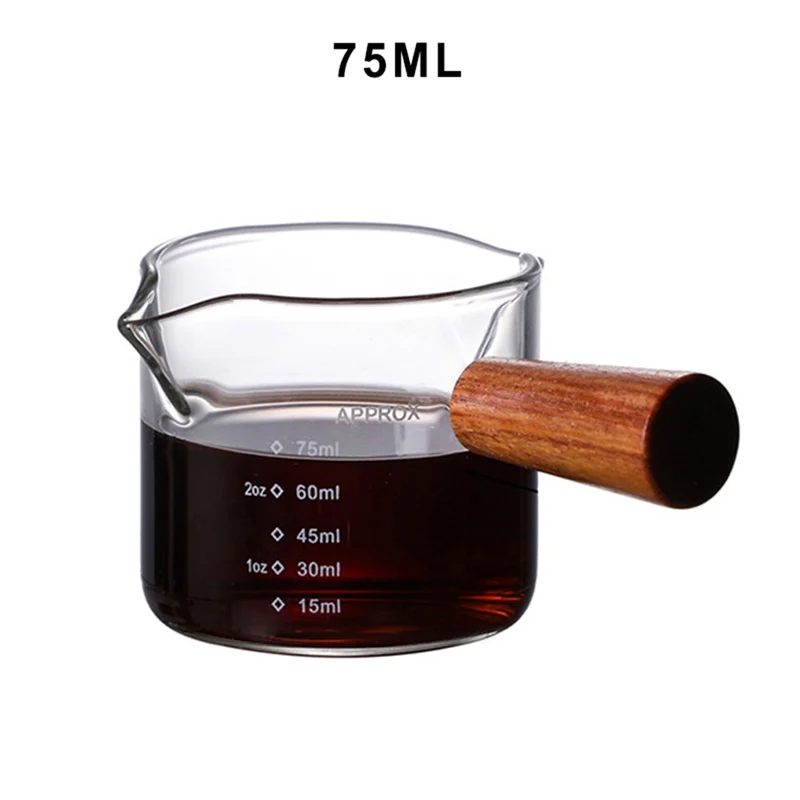 

70/75ml Heat-resistant Glass Measuring Cup Scale Baking Glass Double-mouthed Ounce Cups Handle Kitchen Accessories Supplies Tool