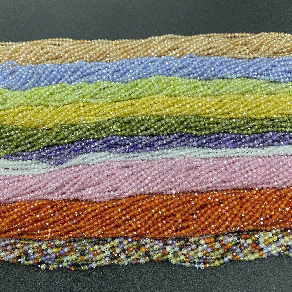 Маленькие граненые бусины из натурального циркона камень ангела отполированные