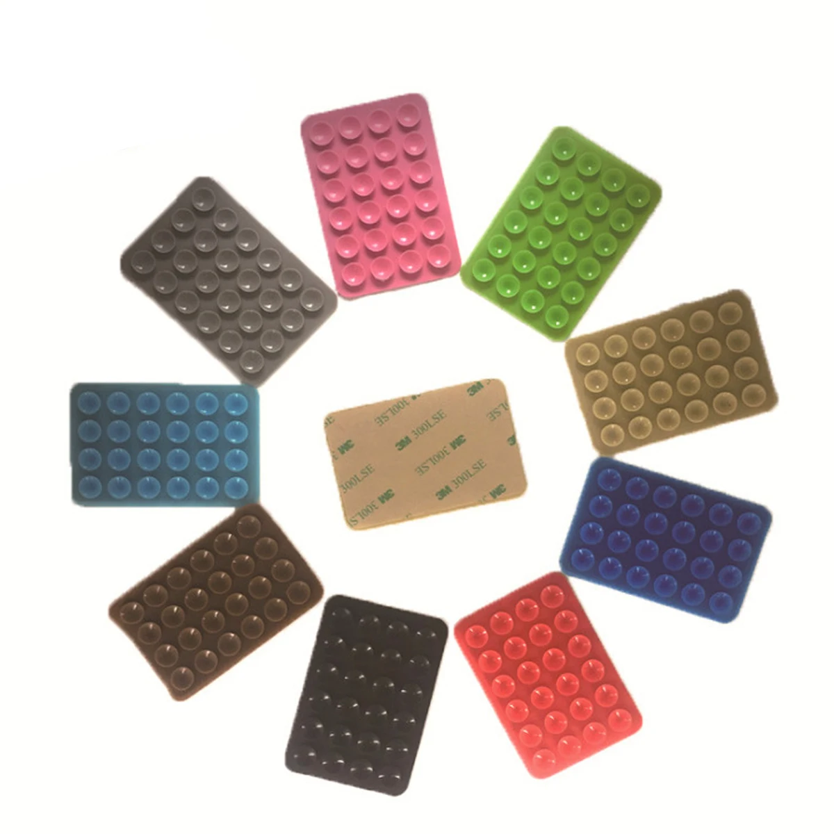 ANKNDO Suction Cup Wall Mount Phone Holder Mat Multifunctional Square Anti-Slip Single-Sided Silicone Suction Cup Leather Case