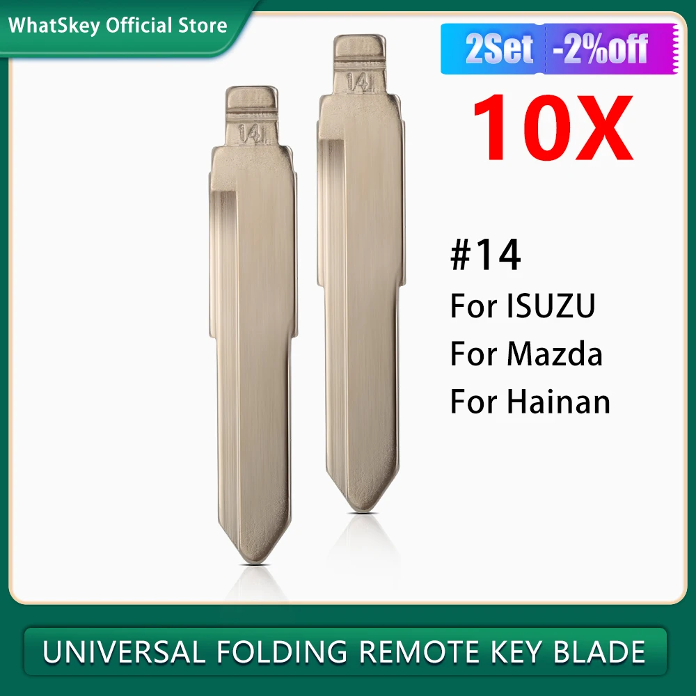 

10 шт. № 14 необработанный заготовки складной Автомобильный ключ № 14 лезвие для ISUZU для Haima для Mazda Сменное лезвие KD