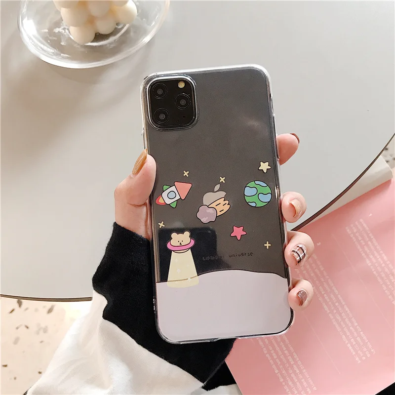 Милый корейский чехол с изображением кофейных медведей для iphone 11 Pro Max xs max xr x 6 6s 7 8