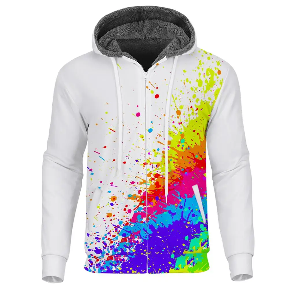 Толстовка мужская зимняя на молнии с капюшоном и длинным рукавом|Мужские