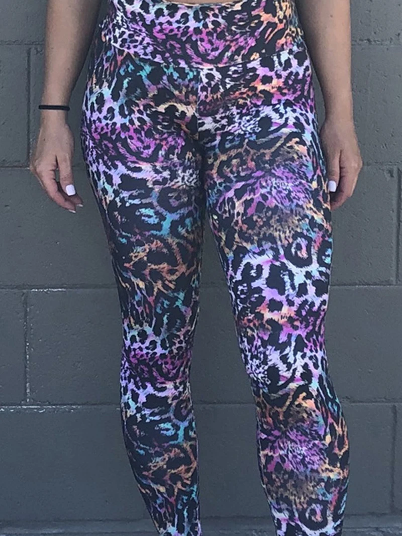 

Женские сексуальные леопардовые штаны для фитнеса с высокой талией, 1 шт.