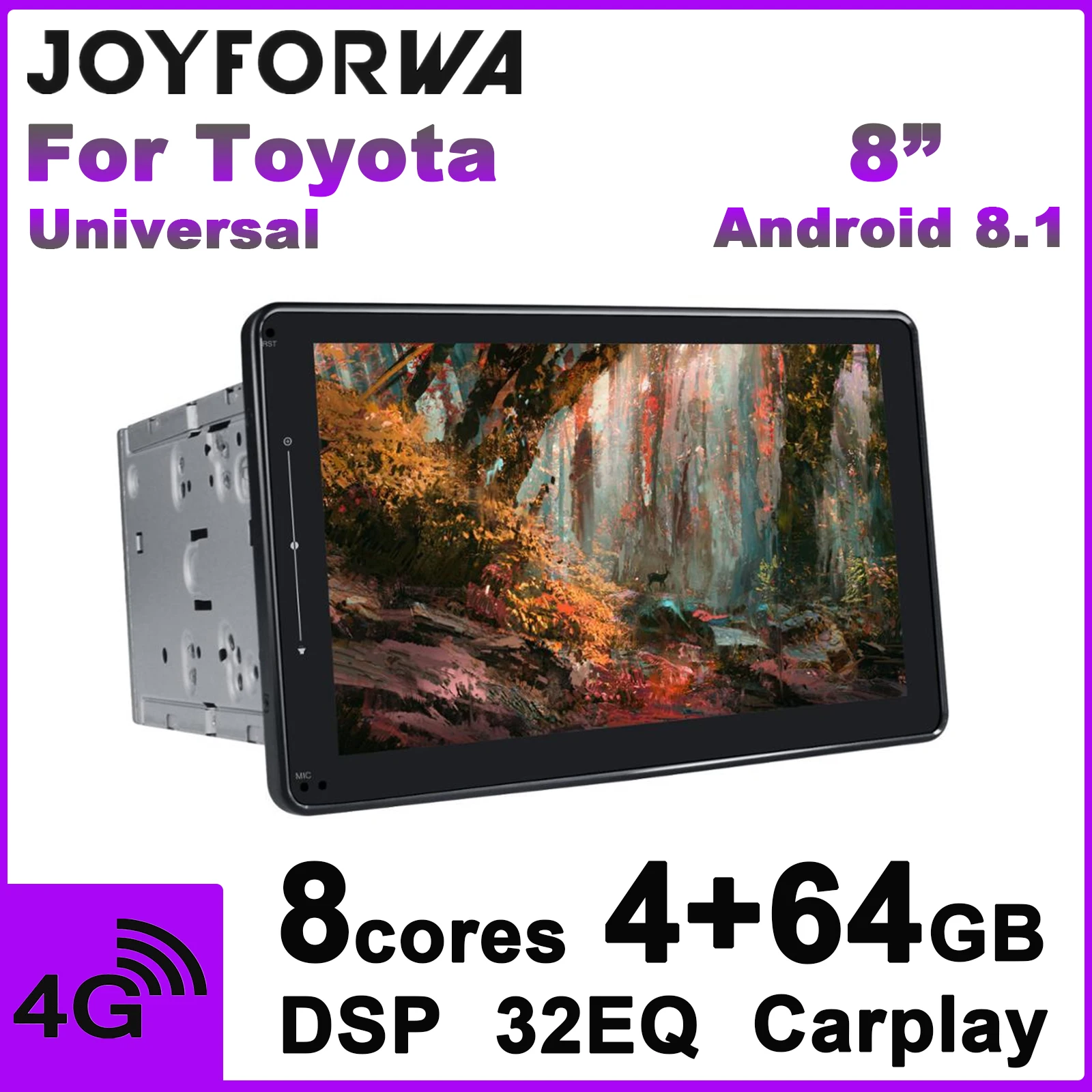 8 &quot2Din 1280*720 Android 1 Автомобильный мультимедийный радио для Toyota gps DSP Carplay сабвуфер 4G